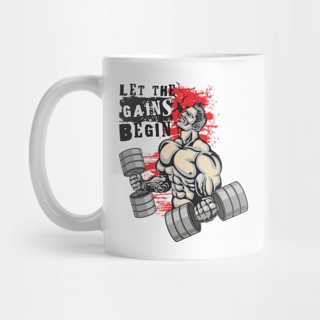 Let the gains begin - Crazy gains - Nothing beats the feeling of power that weightlifting, powerlifting and strength training it gives us! A beautiful vintage design representing body positivity! by Crazy Collective